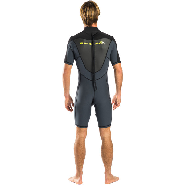 Rip Curl Omega Mm Back Zip Spring Shorty Wetsuit Charcoal Wsp Cm