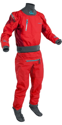 2025 Palm Mens Atom Back Zip Kayak Drysuit & Con Zip Flame / Chilli 12380