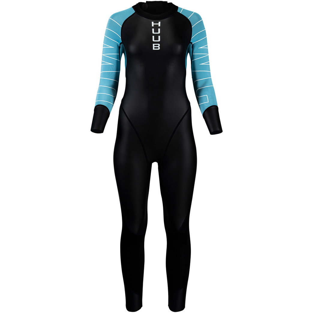 2026 Huub Womens Open Water Collective Back Zip Swim Wetsuit OWCWSB - Black / Sky Blue