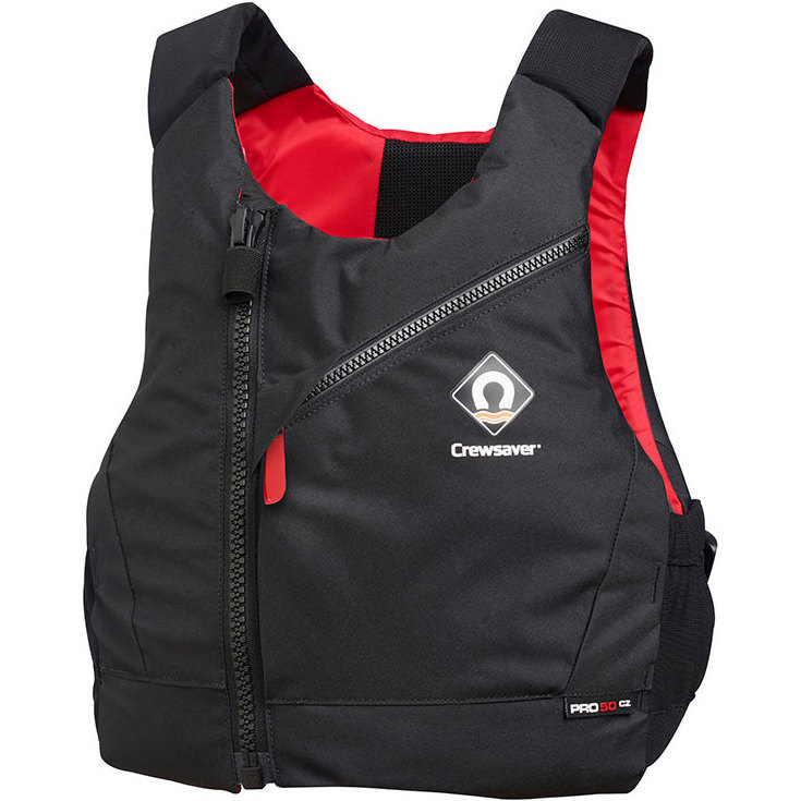 2025 Crewsaver Pro 50N Chest Zip Buoyancy Aid Black / Red 2630