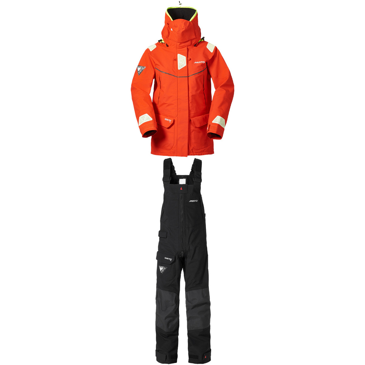 Musto Womens MPX Goretex Offshore Jacket SM151W3 & Trouser SM1520 Combi Set FIRE ORANGE / BLACK