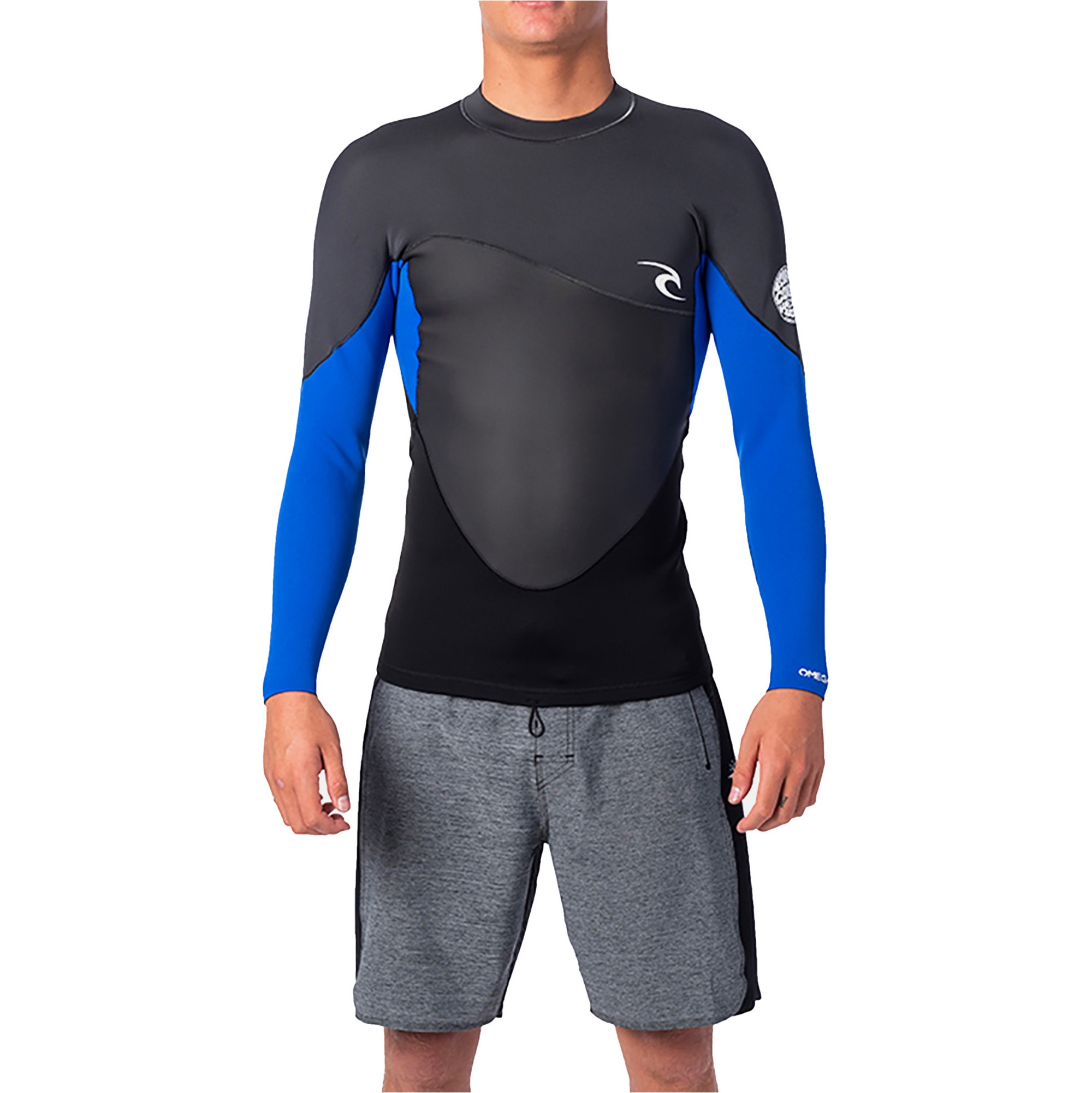 Rip Curl Mens Omega 1 5mm Wetsuit Jacket WVE8EM - Black / Blue ...