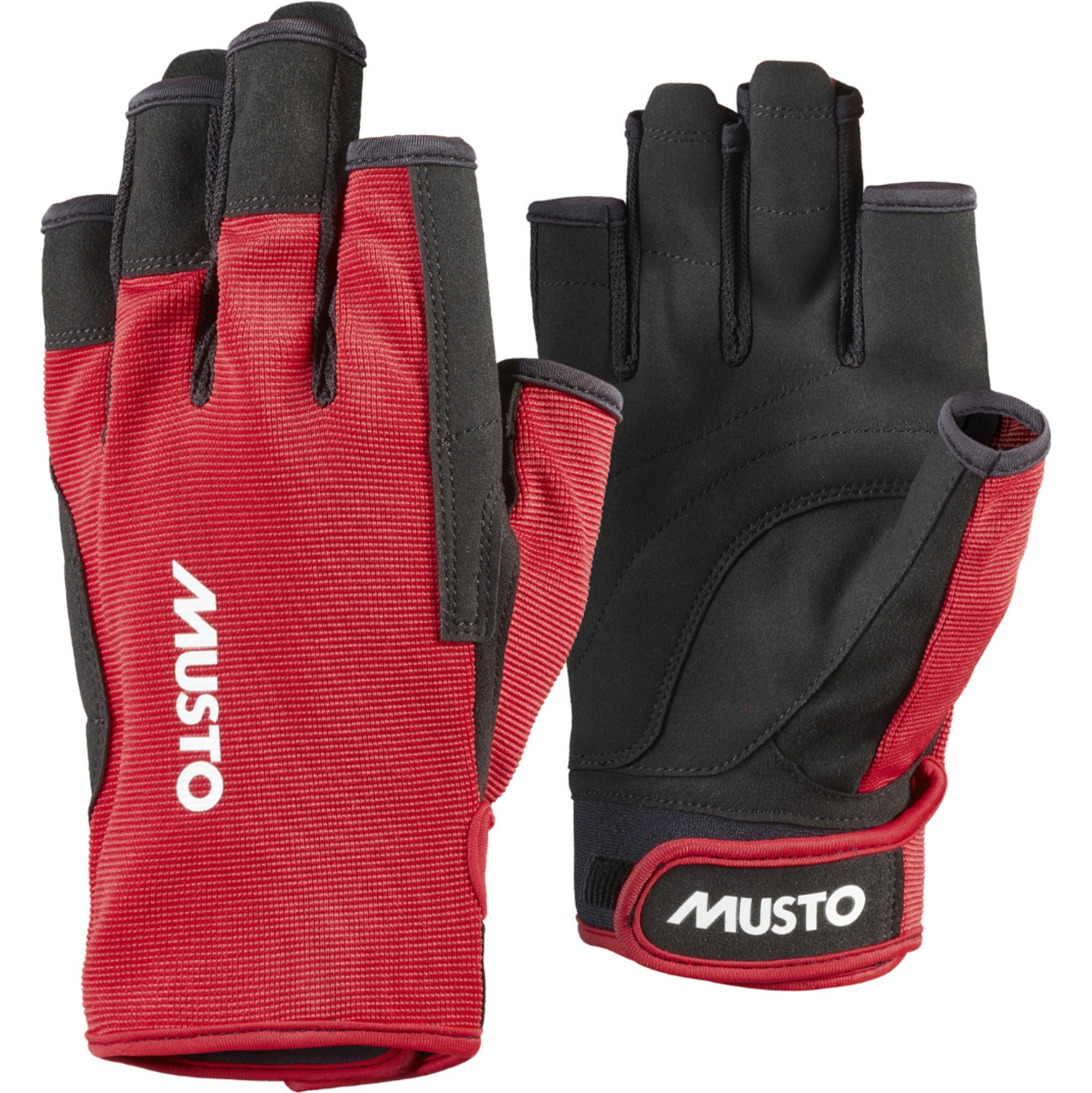 2025 Musto Essential Sailing Short Finger Gloves 2 0 86118 - True Red ...
