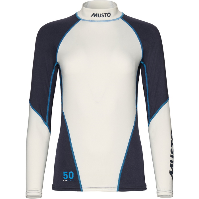 2026 Musto Womens Champ Long Sleeve Rash Vest 82185 - White / Navy ...