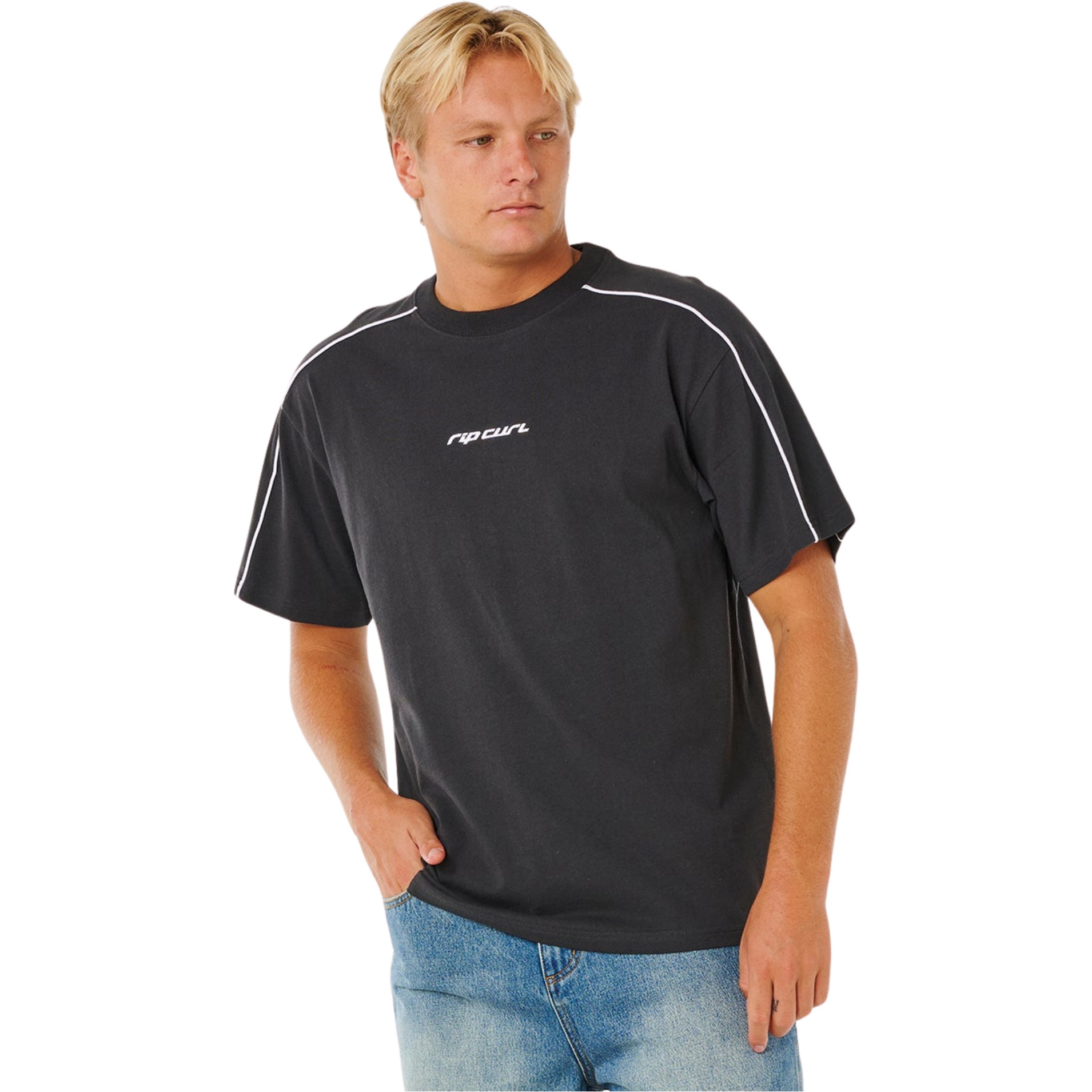 2026 Rip Curl Mens Inner Visions Panel Tee 110MTE - Washed Black ...