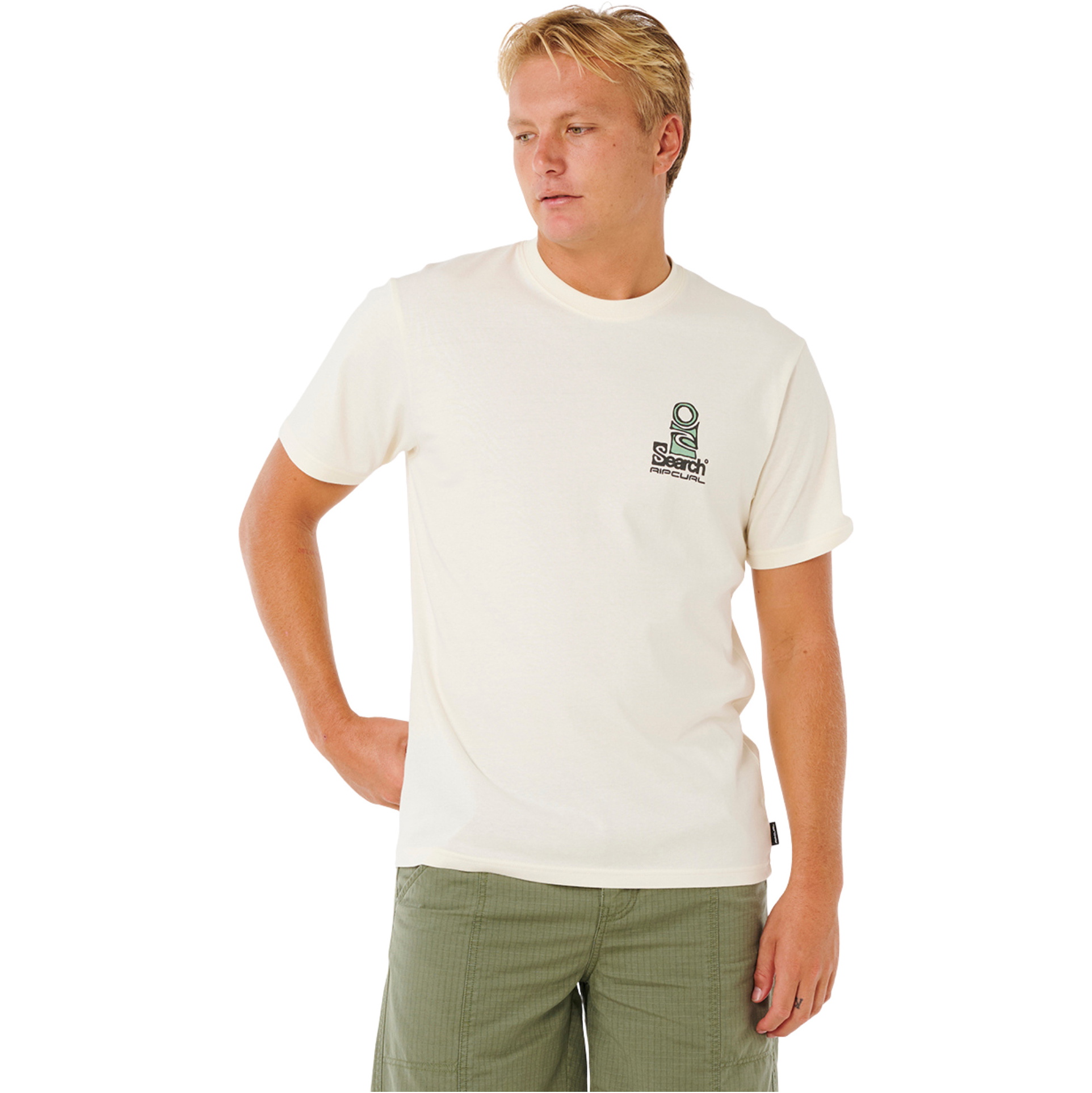 2026 Rip Curl Mens Vaporcool Search Stack Tee 0K5MTE - Bone - Clothing ...