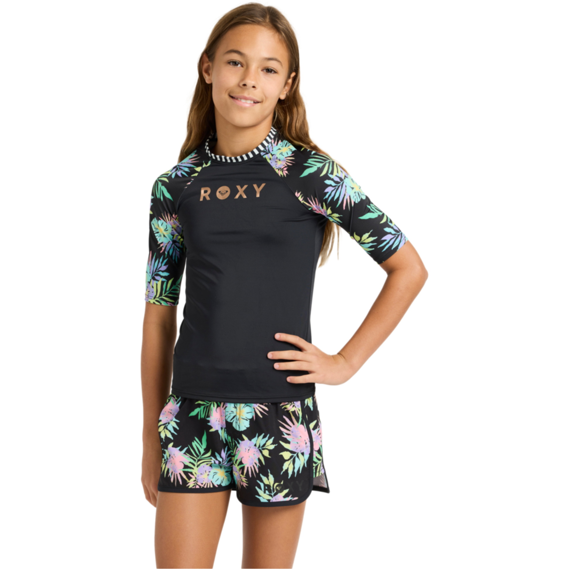 2026 Roxy Junior Roxy Active Short Sleeve Lycra Rash Vest ERGWR03486 ...