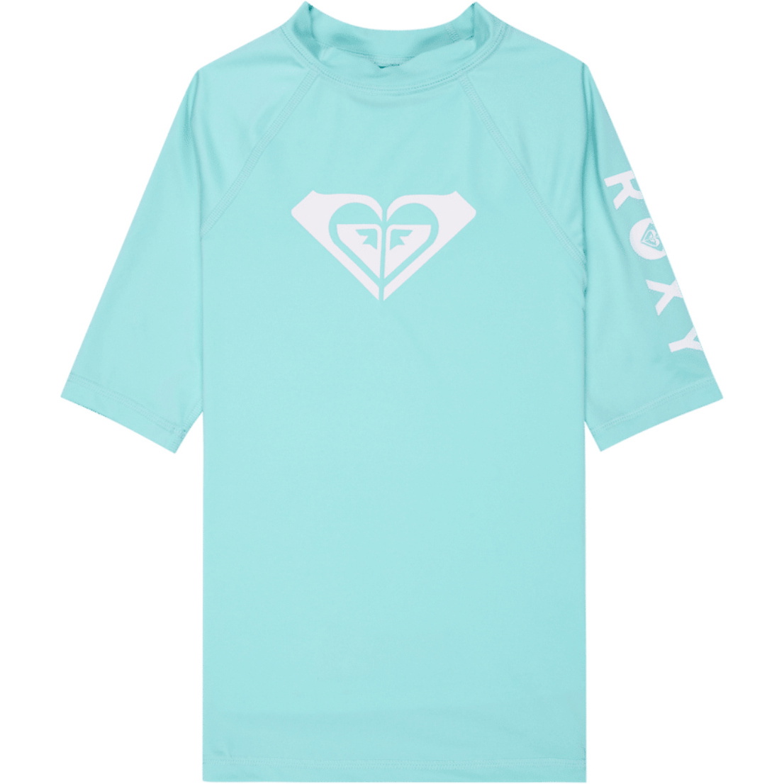 2026 Roxy Junior Whole Hearted Short Sleeve Rash Vest ERGWR03491 - Aqua ...