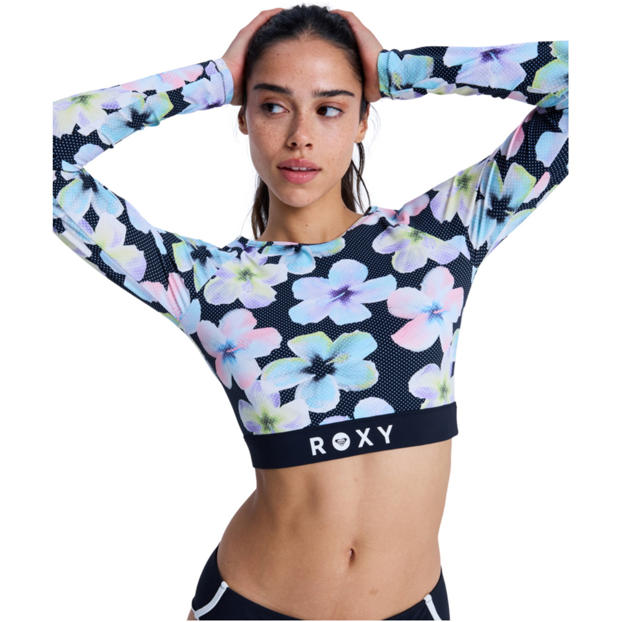 2026 Roxy Womens Roxy Active Long Sleeve Crop Top Rash Vest ERJWR03926 ...