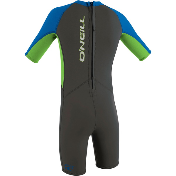 2026 O'Neill Toddler Reactor 2mm Back Zip  Shorty Wetsuit 4867 - Graphite / Dayglo / Ocean