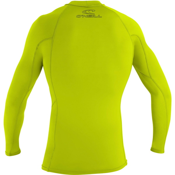 2026 O'Neill Mens Basic Skins Long Sleeve Rash Guard 3342 - Lime