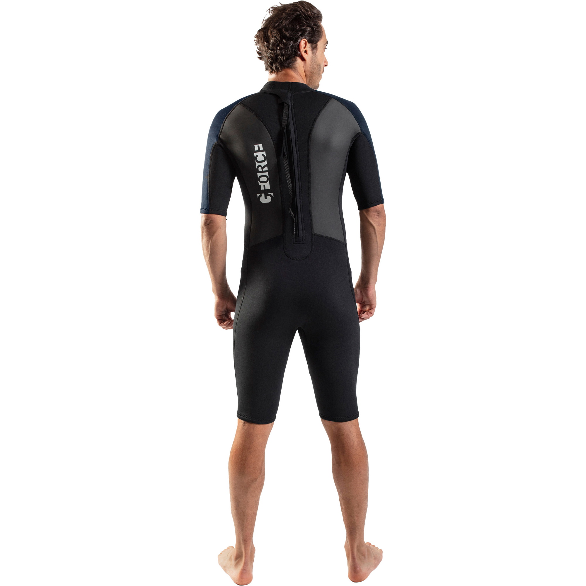2026 Gul Mens G-Force 3mm Back Zip Shorty Wetsuit GF3305-B7 - Black / Navy