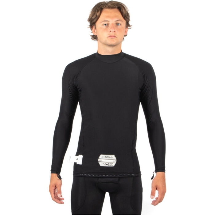 2026 Gul Mens Code Zero Evoskin Long Sleeve Rash Vest CZ0001 - Black ...
