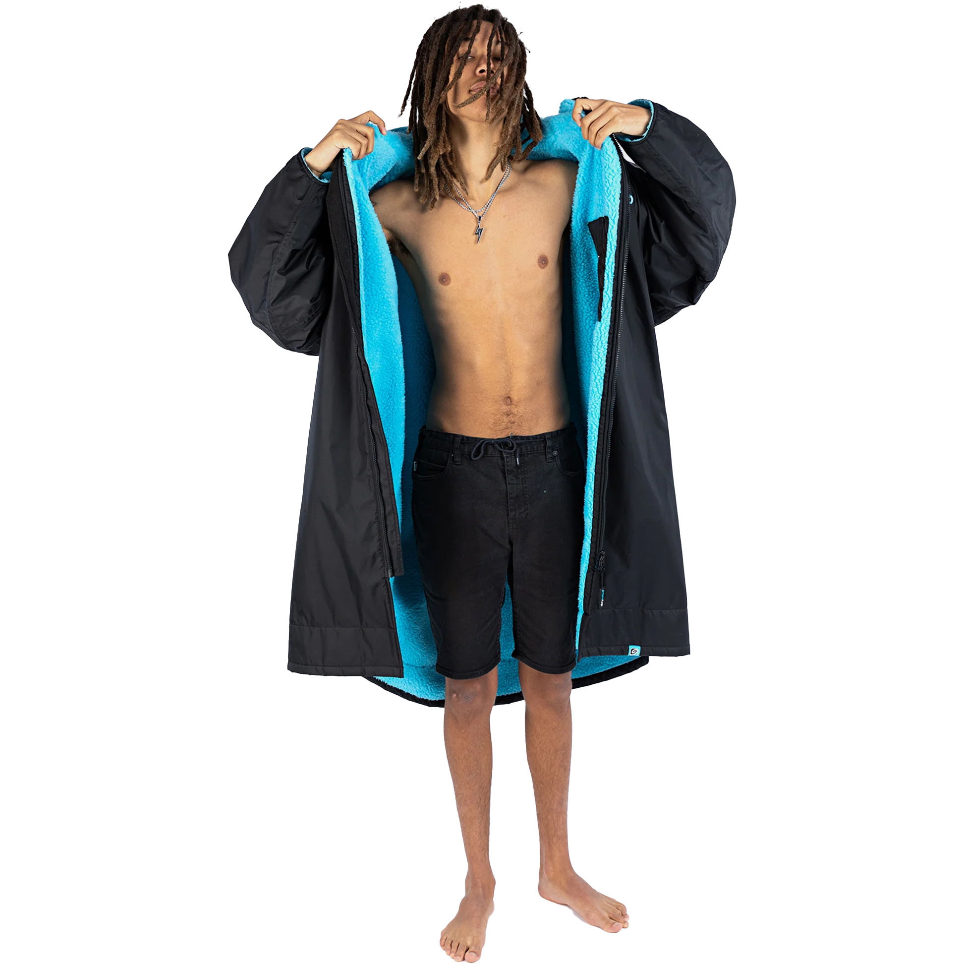 2026 Dryrobe Advance Long Sleeve Changing Robe DALSV3 - Black / Blue ...
