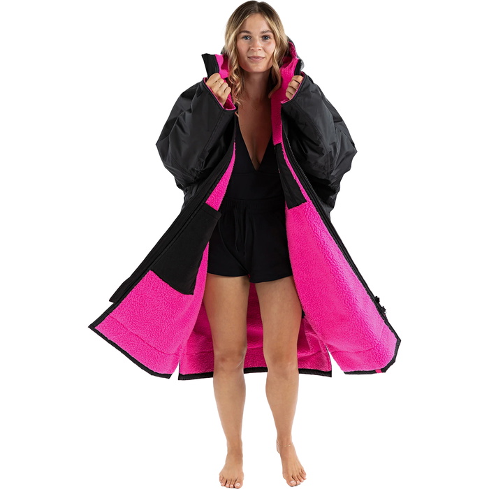 2026 Dryrobe Advance Long Sleeve Changing Robe DALSV3 - Black / Pink ...