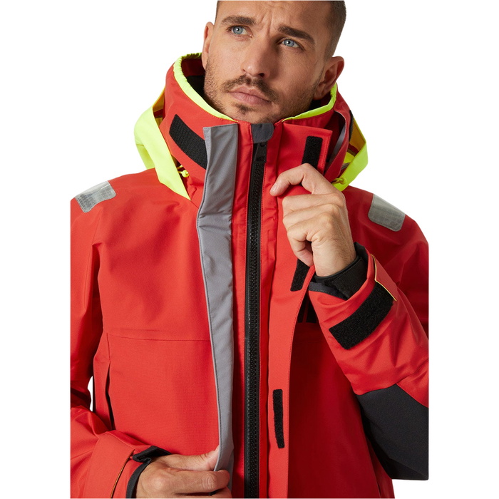 2025 Helly Hansen Mens Skagen Pro Sailing Jacket 34420 Alert Red