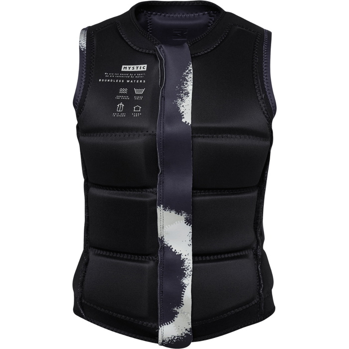 2025 Mystic Männer Star Front Zip Kite Impact Vest 35005 Black P 45319