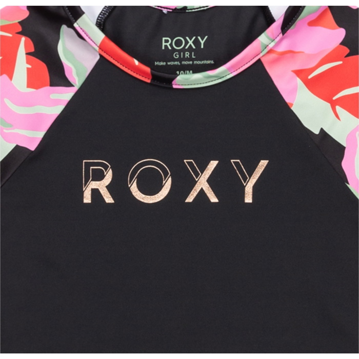 2025 Roxy Junior Active Short Sleeve Rash Vest ERGWR03448 - Anthracite ...
