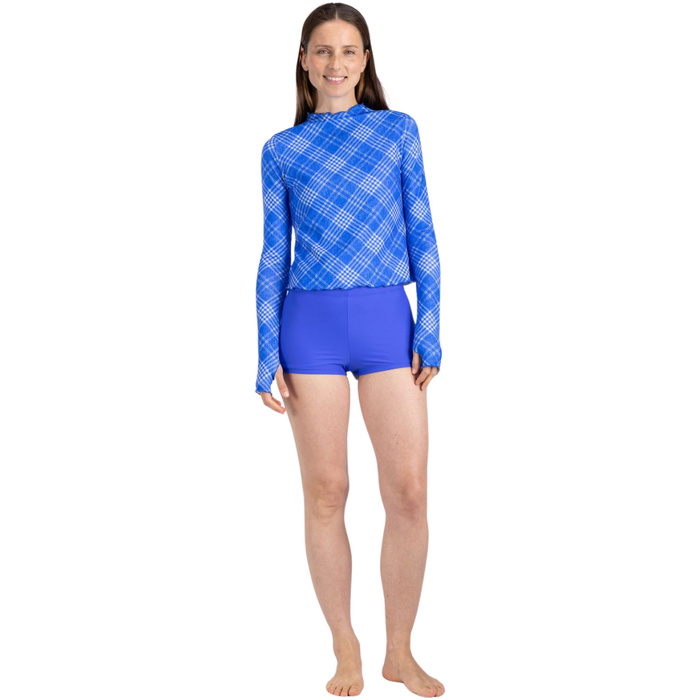 2026 Wallien Womens Rash Guard 102042002 - Blue Check - Wetsuits - Rash ...