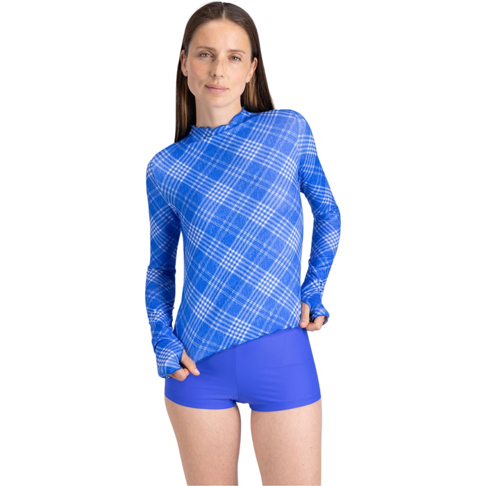 2026 Wallien Womens Rash Guard 102042002 - Blue Check - Wetsuits - Rash ...