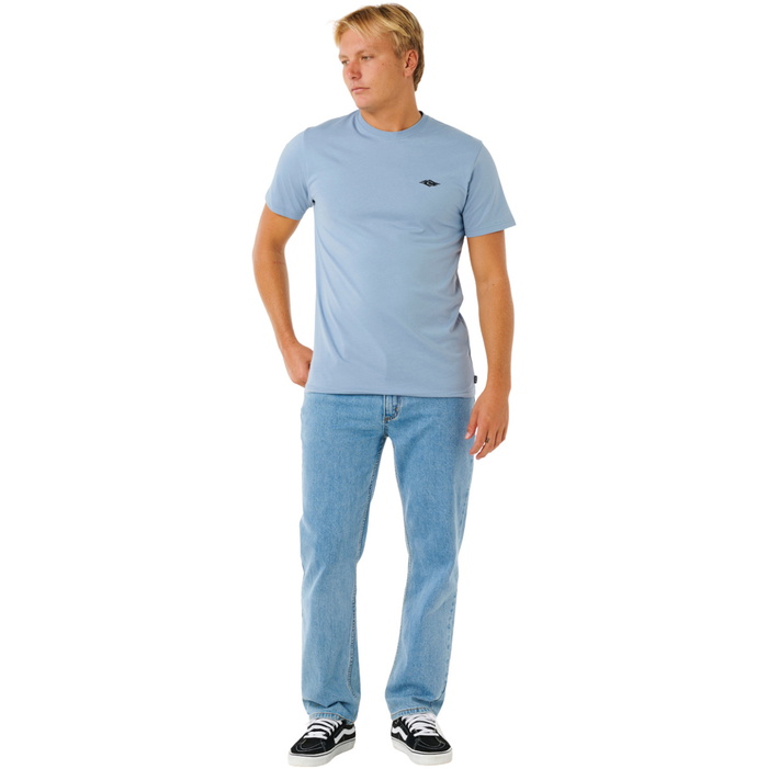 2026 Rip Curl Mens Streamline Embroid Tee 10XMTE - Faded Denim ...