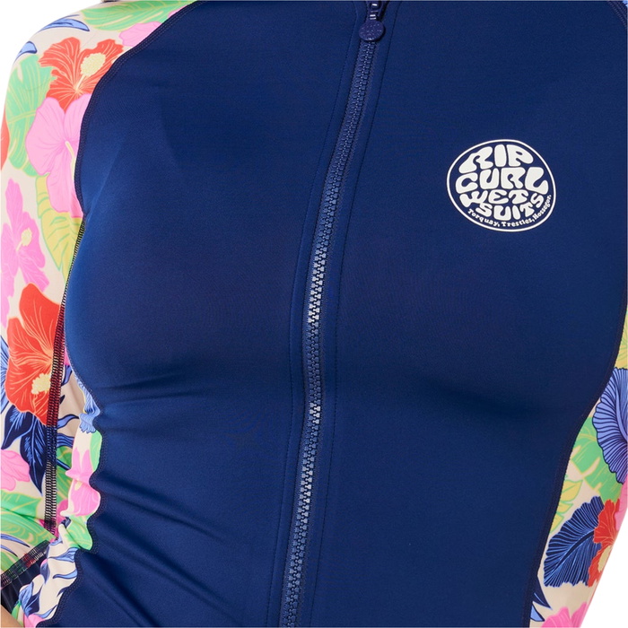 2026 Rip Curl Womens Party Wave UPF Zip Through Long Sleeve Rash Vest ...
