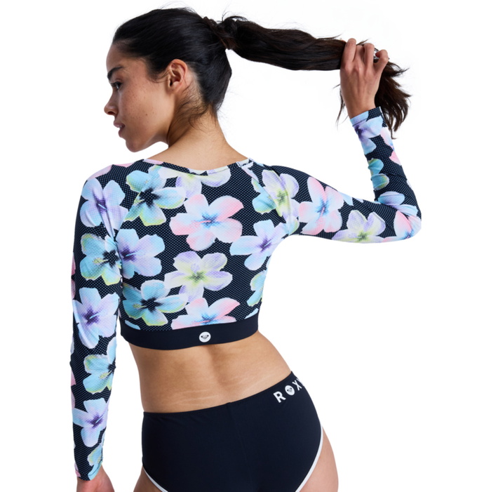 2026 Roxy Womens Roxy Active Long Sleeve Crop Top Rash Vest ERJWR03926 ...
