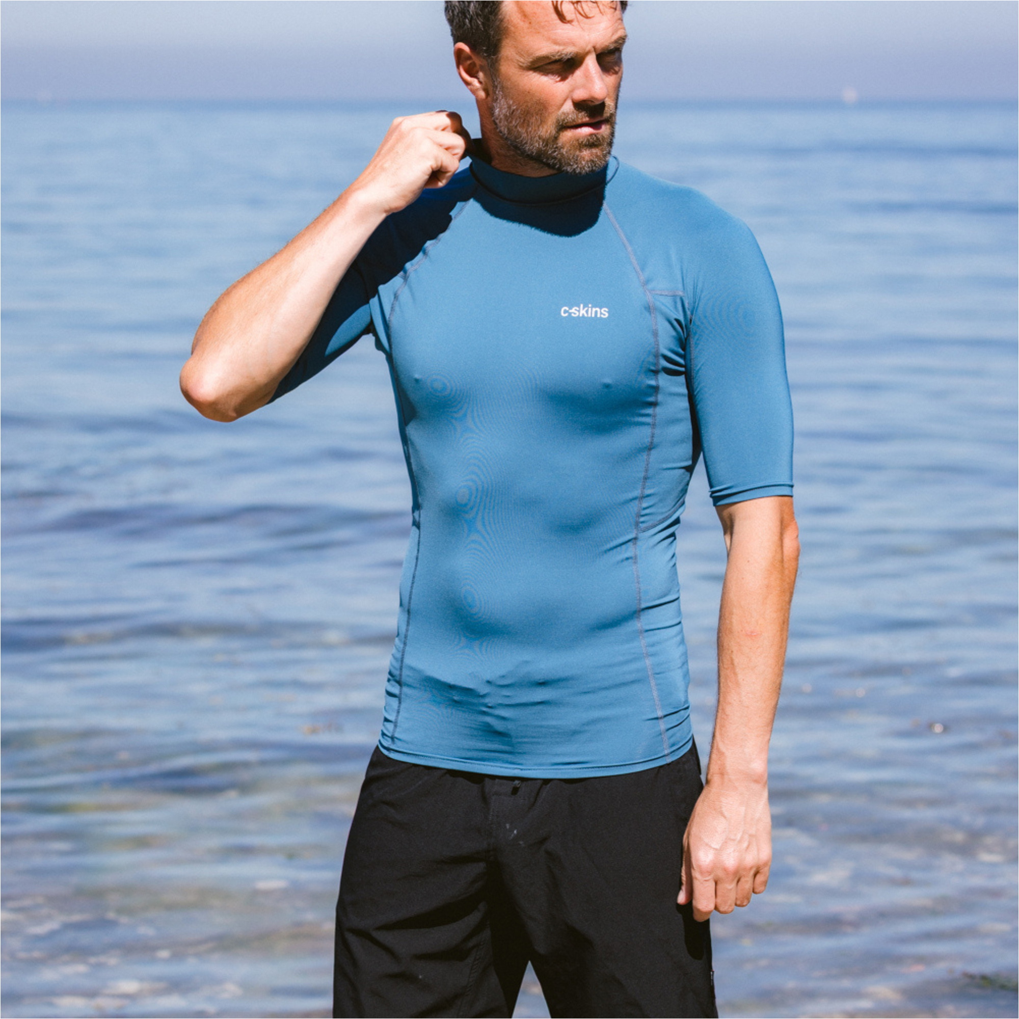 2026 C-Skins Mens Nuwave UV Basics Short Sleeve Rash Vest C-NLYSSMC ...