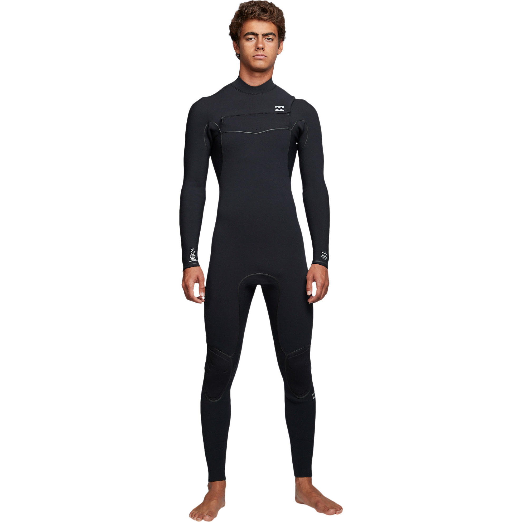 2019 Billabong Mens Furnace Ultra 4/3mm Chest Zip Wetsuit Black Q44M02