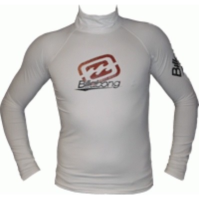 Billabong Boys Prospect Long Sleeve HIGH COLLAR Rash Vest White T4MY29