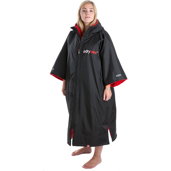 Dryrobe Advance Short Sleeve Change Robe DR100 - Black / Red