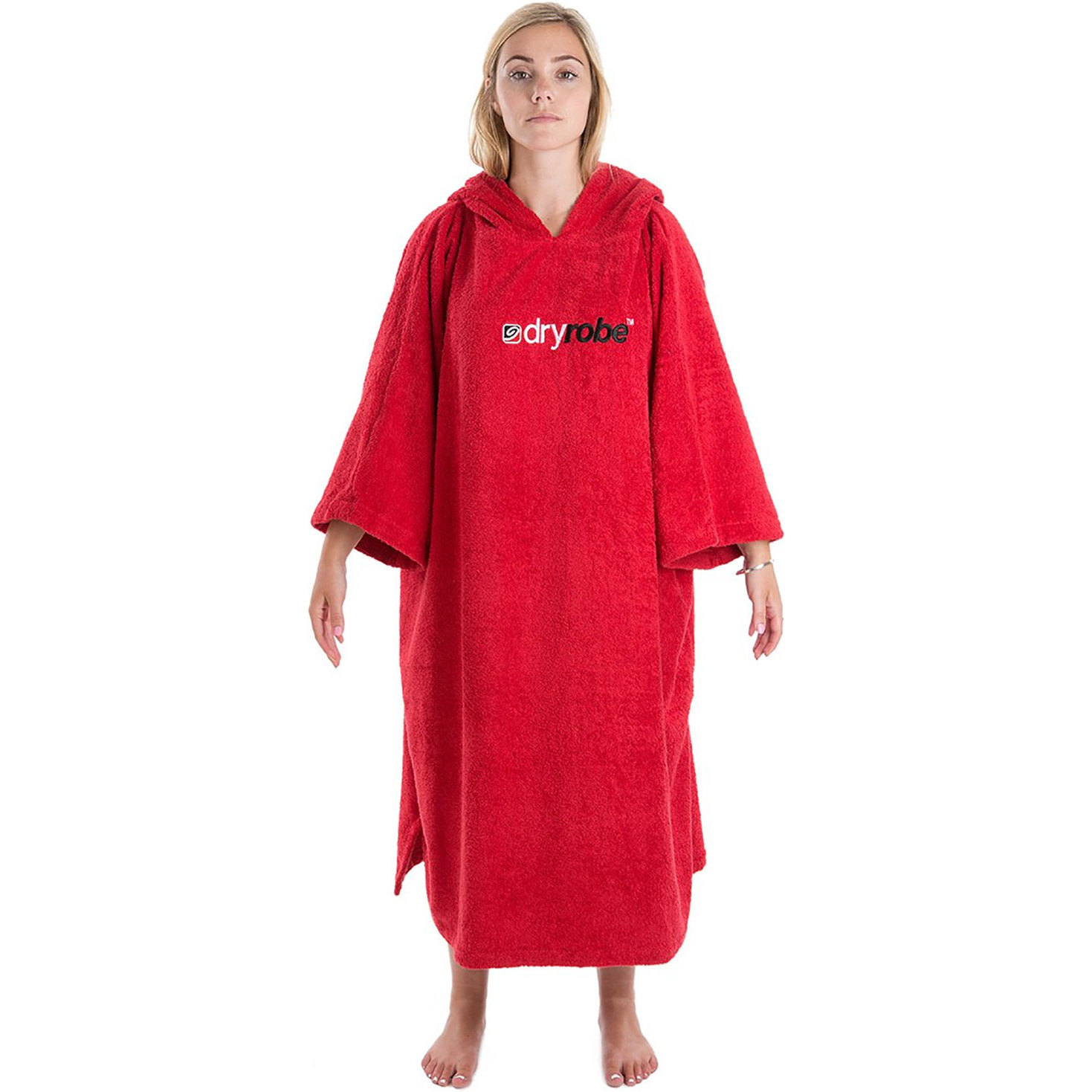 Red Grey Changing Robe 2026 Dryrobe Short Sleeve Towel Changing Robe / Poncho SS TD R - Red ...