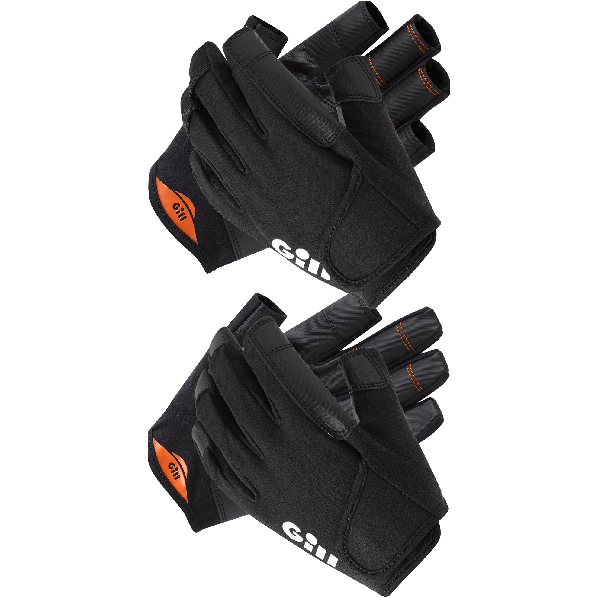 Gill Double Pack Championship Short & Long Finger Sailing Gloves - Black