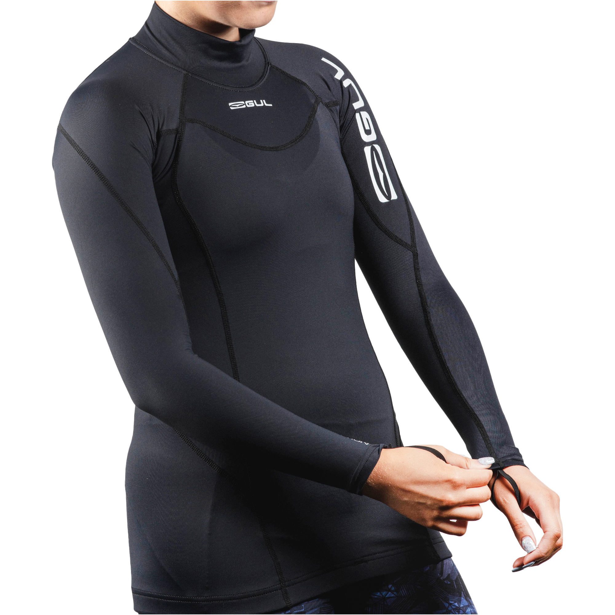 2024 Gul Womens Recore Long Sleeve UV Rashguard RG0331-B9 - Black ...