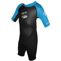 Toddler 2mm Intruder Shorty Wetsuit in Blk/Caribbean Blue D42B03