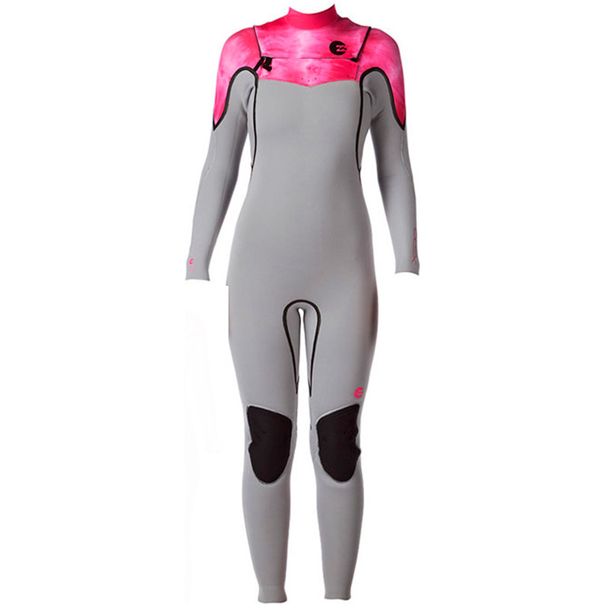 2014 Billabong LADIES Xero Revolution 5/4mm CHEST ZIP Wetsuit in Fog/Pink Wash N45G02