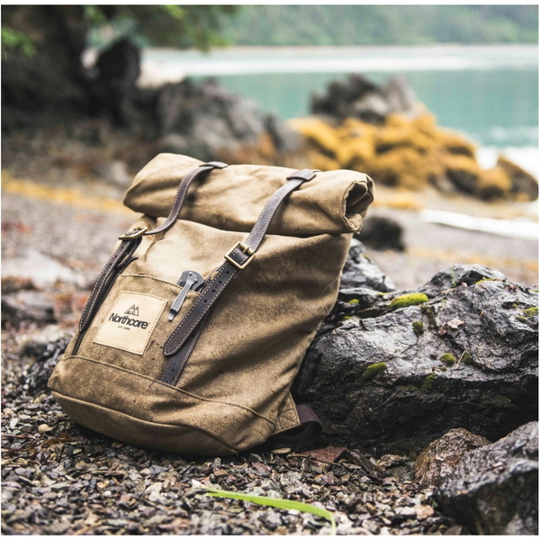 2026 Northcore Waxed Canvas Backpack NOCO118 - Chocolate