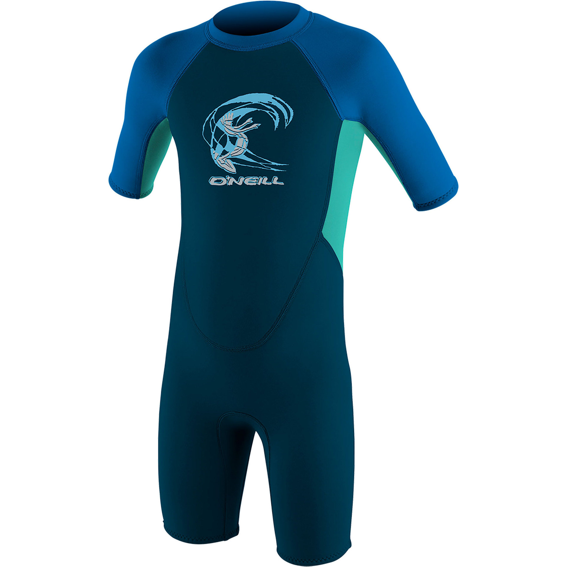 2026 O'Neill Toddler Reactor 2mm Back Zip Shorty Wetsuit 4867 - Slate / Aqua / Ocean