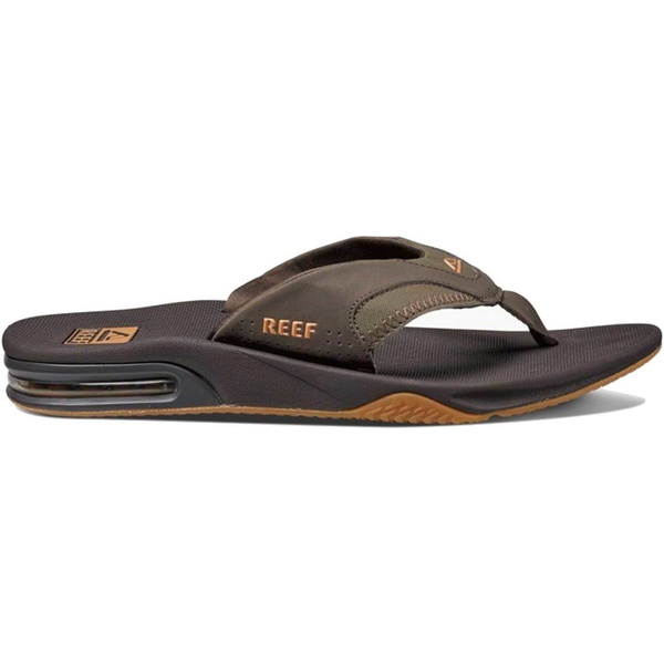 2026 Reef Mens Fanning Flip Flops - Brown / Gum