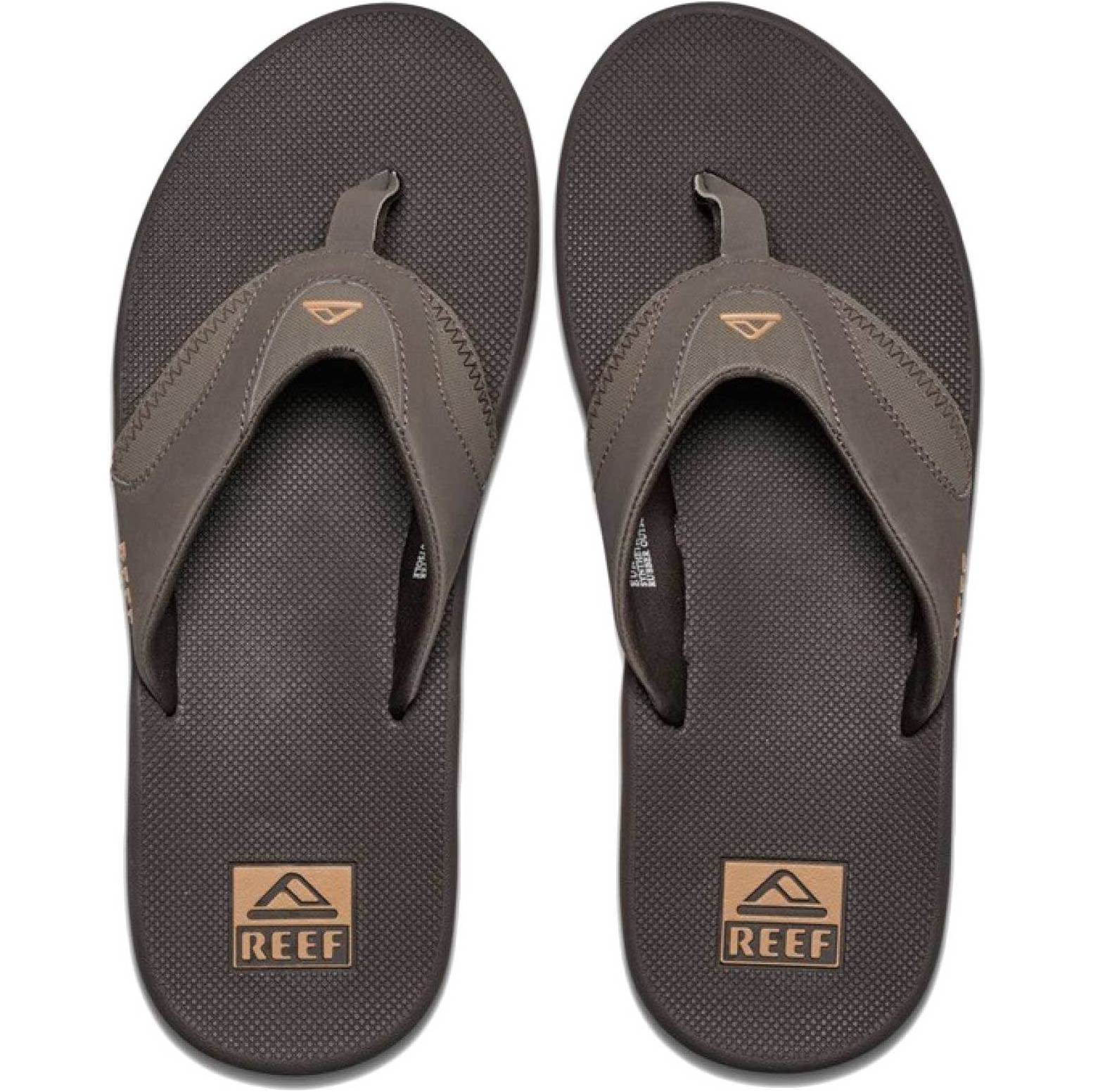 2026 Reef Mens Fanning Flip Flops - Brown / Gum