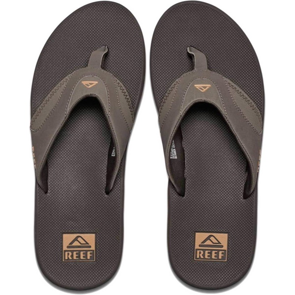 2026 Reef Mens Fanning Flip Flops - Brown / Gum