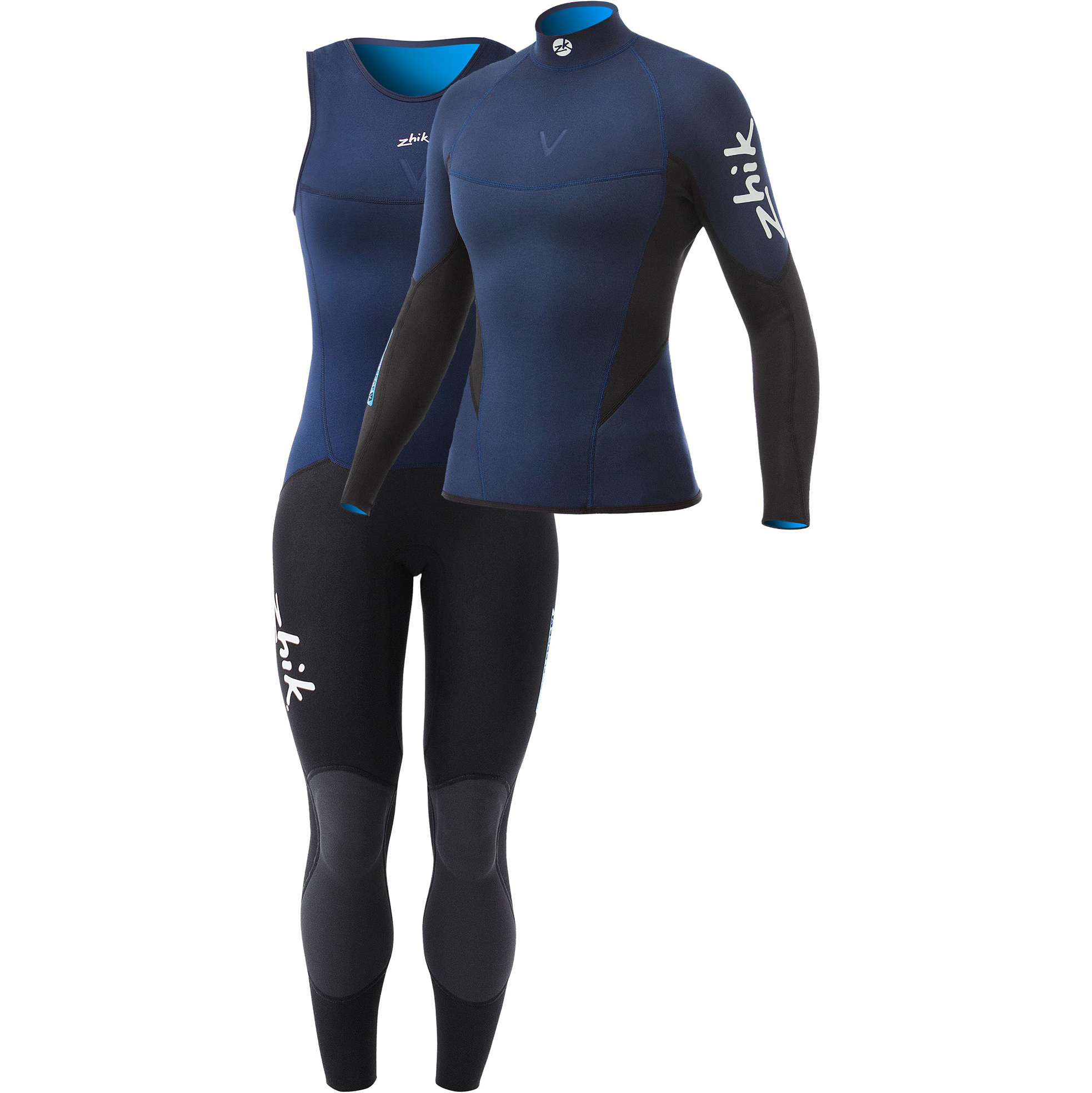2020 Zhik Womens Microfleece V 1mm Neoprene Long Sleeve Top & Long John Combi Set