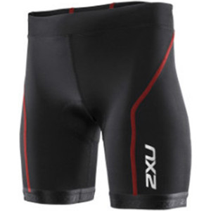 2XU Ladies Active Tri Shorts Black / Neon Red WT2720