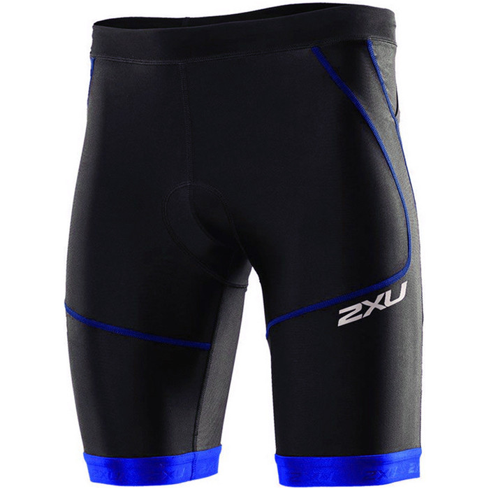 2XU Mens Perform Tri Shorts Black Pacific Blue MT2704