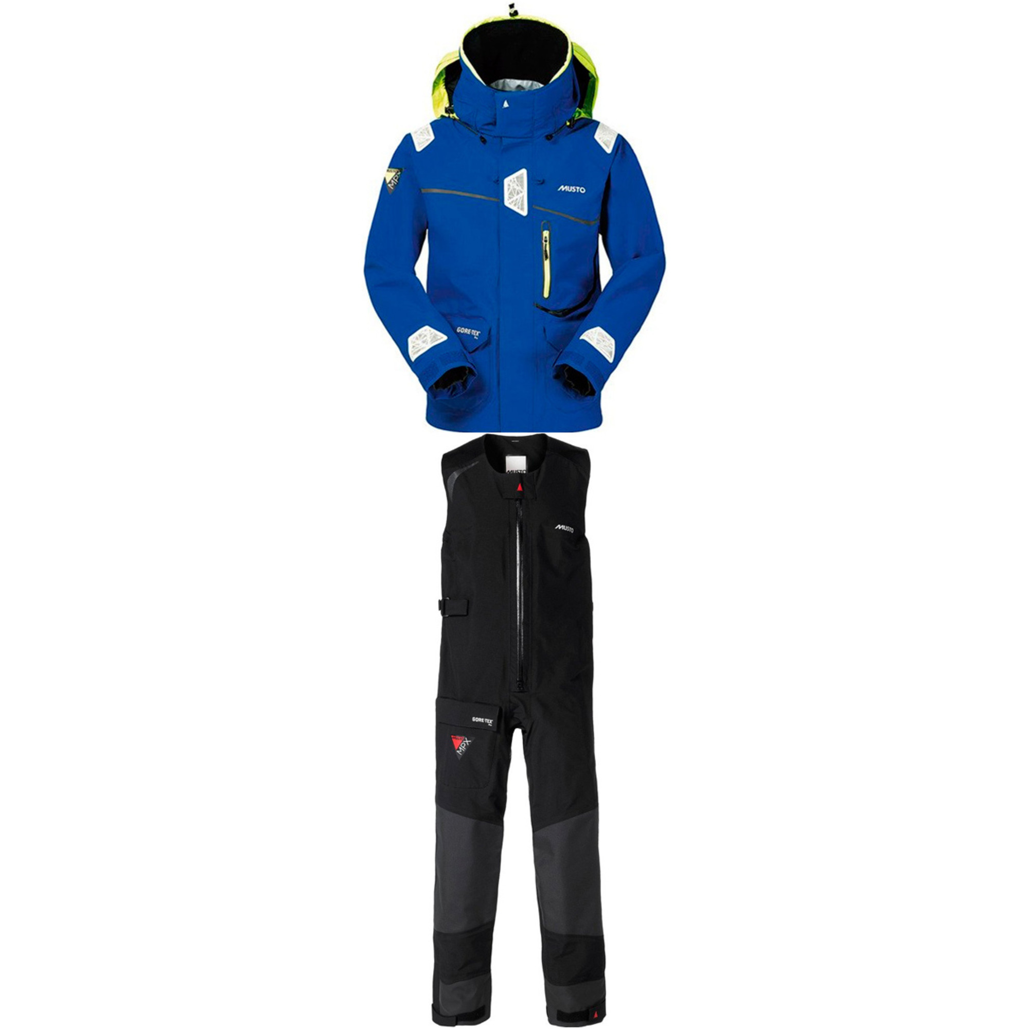 Musto MPX Offshore Race Jacket Surf Blue SM1266 & Salopettes BLACK ...
