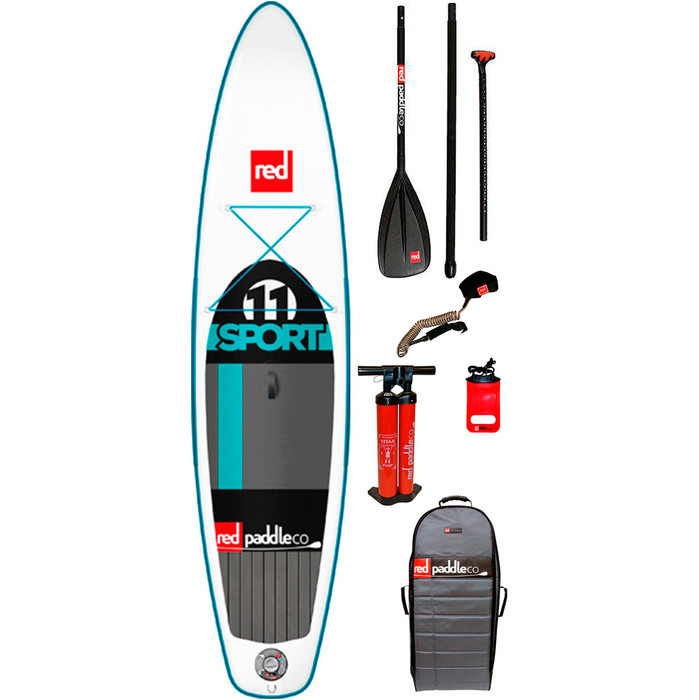 Red Paddle Co 11'0 Sport Inflatable Stand Up Paddle Board + Bag, Titan Pump, Paddle & Leash