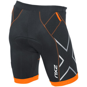 2XU Mens Compression Tri Shorts Ink/Sunburnt Orange MT3617B