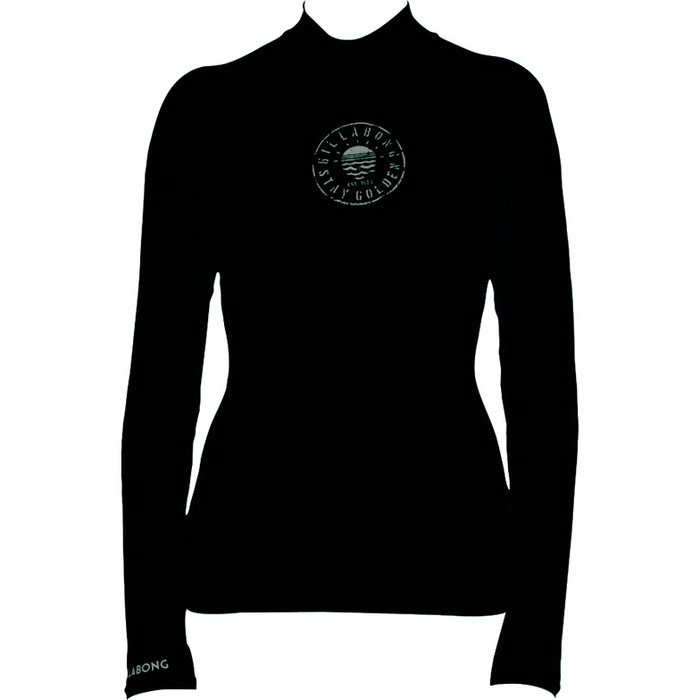Billabong Ladies Logo In Long Sleeved Rash Vest Black Sand W4GY02