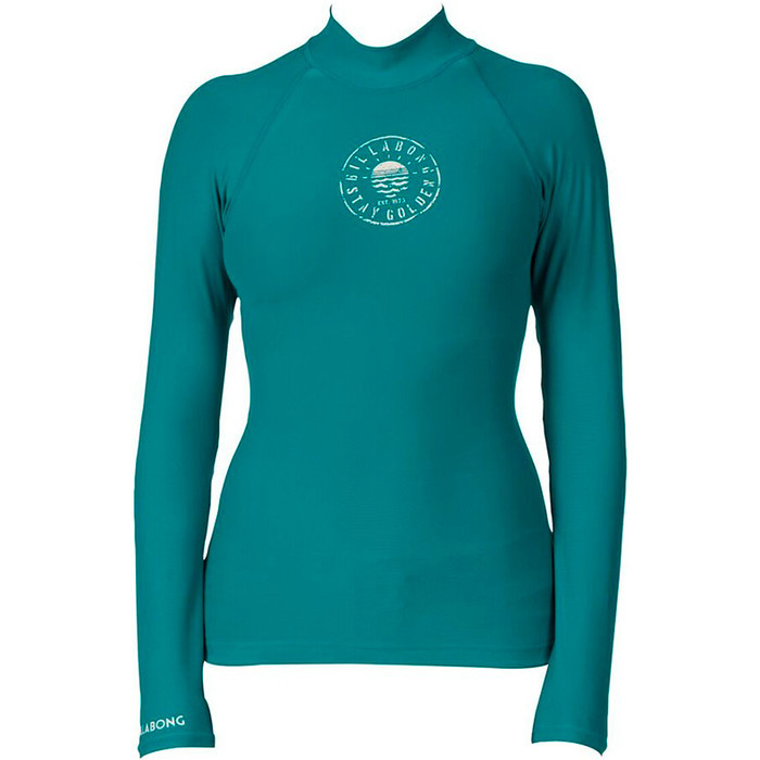 Billabong Ladies Logo In Long Sleeved Rash Vest Jade W4GY02