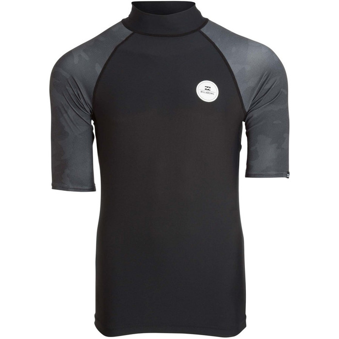 Billabong Surfplus Short Sleeve Rash Vest in Black W4MY05